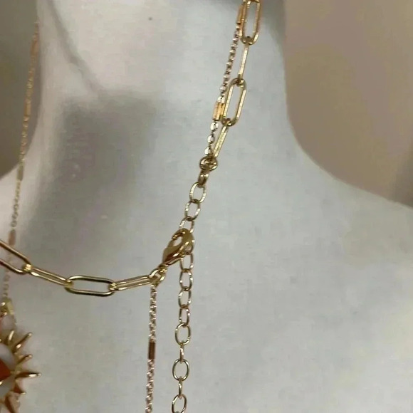 Sofia Jewelry by Sofia Vergara Women's Gold Tone Multi Stone Mutli Row Necklace‌ - Picture 8 of 8